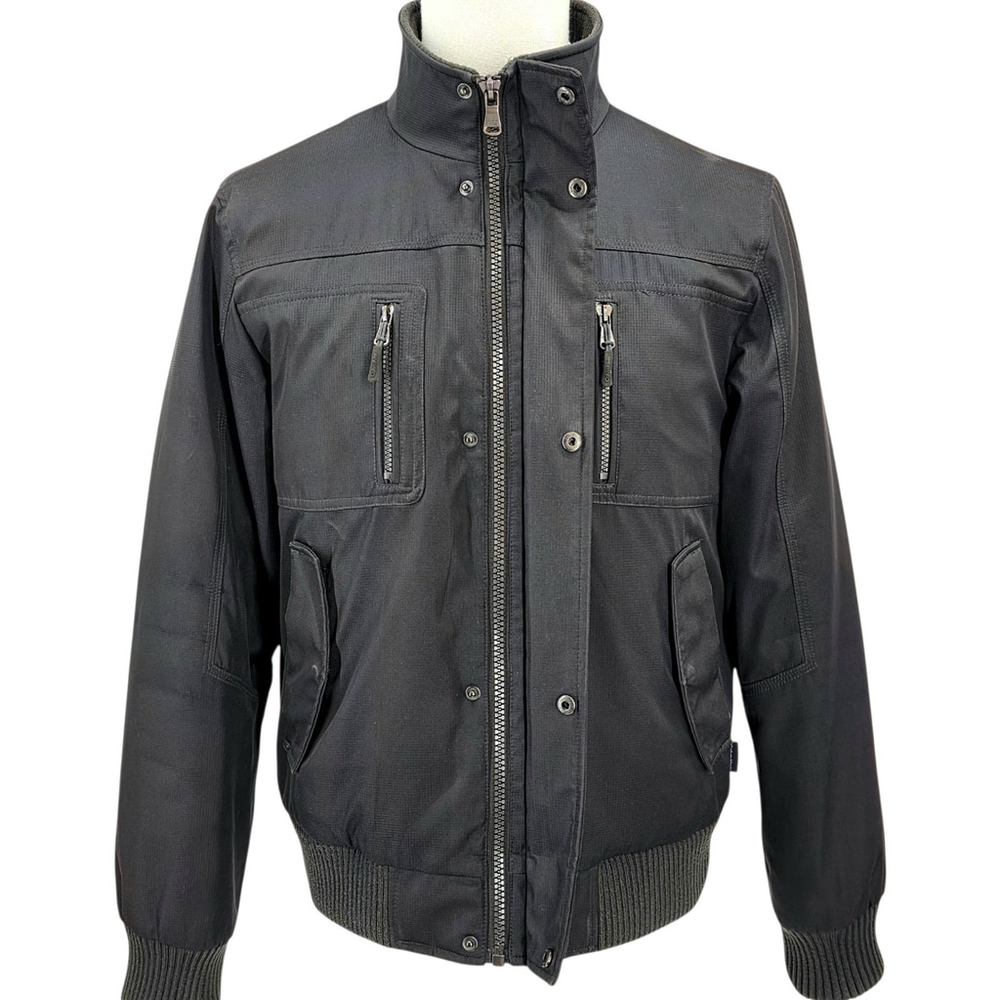 Calvin Klein Bomber Jacket Mens Small Black Water Resistant Windbreaker Ripstop - Picture 6 of 16